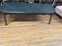 GREEN PAINTED COFFEE TABLE - 48X17.5X15.5"H