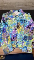 Erin London Multi Colored Zip Up Jacket/ Blazer Si