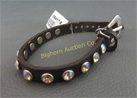 Bracelet: Brown Leather w/ Rhinestones