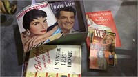 Box lot of vintage magazines & movie stories,