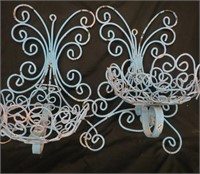 DECORATIVE WROUGHT IRON WALL PLANT HANGER