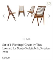 "FLAMINGO" TEAK DANISH MODERN DINING CHAIRS (6)