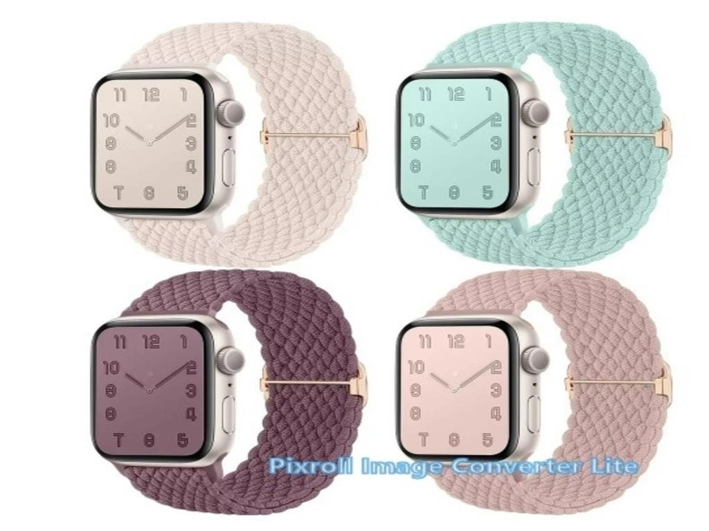 4 PCS  Comvin Braided Solo Loop Bands for Apple Wa