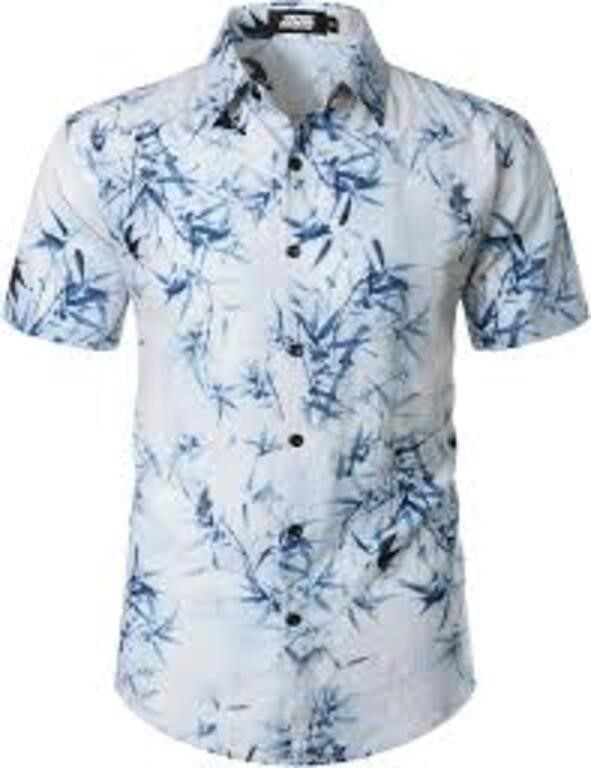 JOGAL Men's Flower Casual Button Down Short