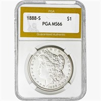 1888-S Morgan Silver Dollar PGA MS66