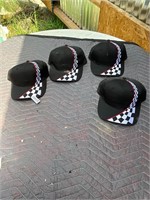 4- NISSUN Black Checkered Hats- NEW