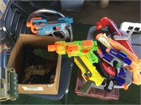Several toy guns Nerf and others