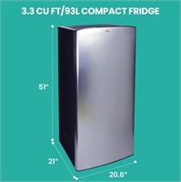 Koolatron Stainless Steel Compact Fridge with Free