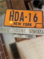New York Sign and License Plate