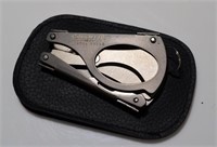 Calcutta Metal Works Cigar Cutter w/leather case