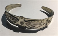Sterling Silver Cuff Bracelet With Eagle