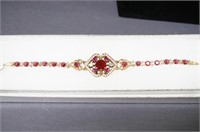 Turkish Style Ruby Bracelet- marked 925