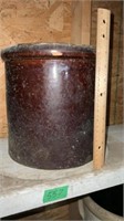 Brown Glazed Stoneware  Crock (little rough)