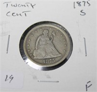 1875 S TWENTY CENT PIECE  VG