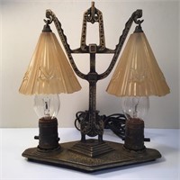 ARTS & CRAFTS BRONZE TABLE LAMP