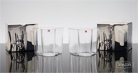 2 Alvar Aalto Clear Vases-Short