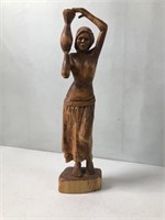 LARGE WOOD CARVED LADY BY J.O BOWMANVILLE