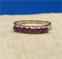 14K Gold Ruby Band Ring
