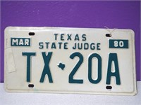 Vintage Texas State Judge License Plate