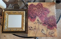 Canvas Flower, Square Mirror