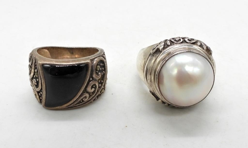 2 VINTAGE STERLING FASHION RINGS