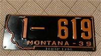 1939 Montana License Plate