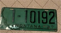 1937 Montana License Plate