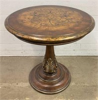 Wooden Accent Table w/ Pedestal Base