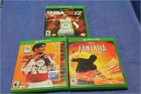 XBOX 1 NBA 2K17,Madden 20,Fantasia