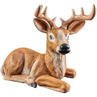 Hand Painted Ceramic Buck Deer Statue