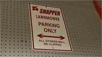 Snapper Lawnmower Parking Only Sign