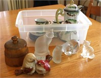 Tea Set, Butter Mold, Bird Figurines