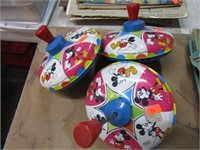 3-- 1978 MICKEY MOUSE SPINNER TOYS