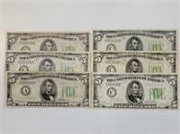 6 - $5 Federal Reserve Notes