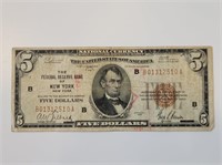 1929 $5 Reserve Bank New York