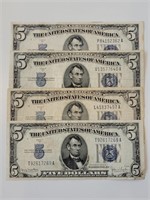 4 - 1934 $5 Silver Certificates