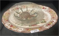 Country Scape Turkey Serving Platter, EAP Dish.