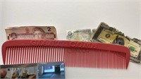 Giant Comb & 2 dollar bill lot
