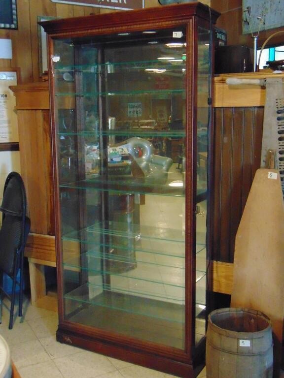 Glass Front, Mirrored , Lighted, Display Cabinet