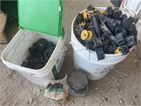 2 Buckets w/ Electric Fence Parts