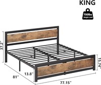 IDEALHOUSE King Size Bed Frame Platform