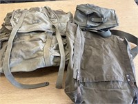 Collection of world war II U.S. soldier bags