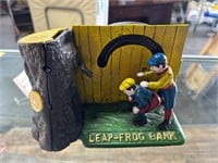 Reproduction Antique Cast Iron Leap Frog Coin Bank
