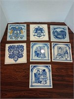 7 delft Burroughs Wellcome pharmacy tiles