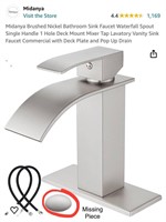 Midanya Brushed Nickel Bathroom Sink Faucet