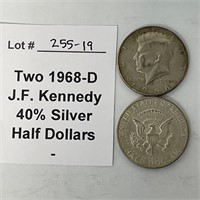 Two 1968-D Half Dollars 40% Silver