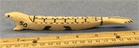 Ivory cribbage board 7" in the shape of a seal, be