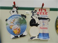 (2) Hamm's Bear Cardboard Adv. Pieces