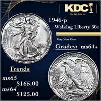 1946-p Walking Liberty Half Dollar 50c Grades Choi