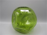 Blenko pinched 8" ball vase